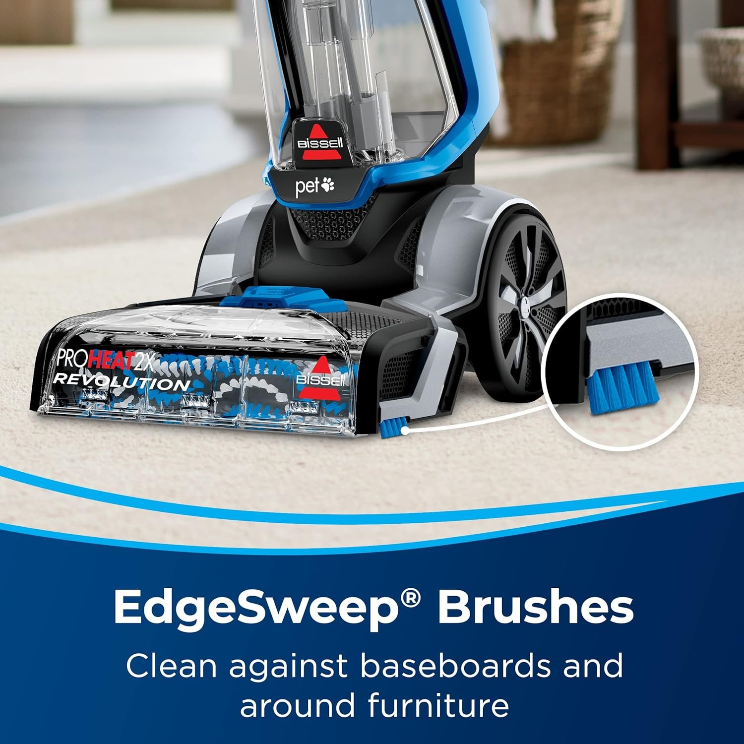 Bissell Pet Hair Eraser Turbo Plus upright bagless vacuum for pet hair on carpet